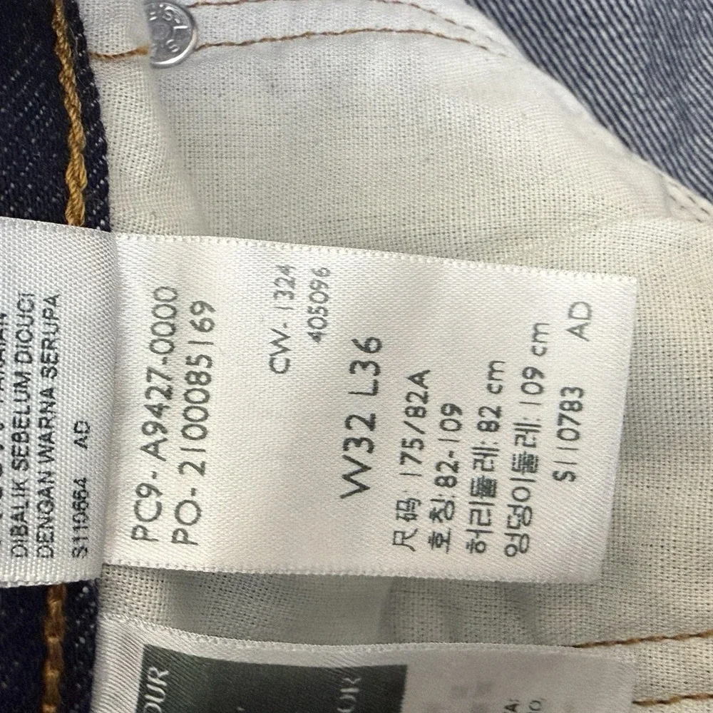 Levi's 501 Selvedge Denim Jeans Men's 32x36 Dark Indigo Straight Leg Button Fly